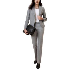 Banana Republic Womens 10L Straight Leg Ryan Grey Career Trouser